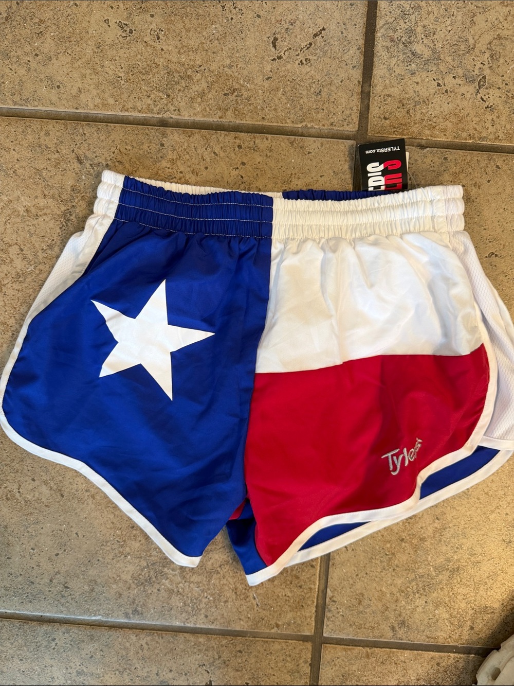 Tyler Active Women's Texas Flag Athletic Shorts - Blue/White/Red